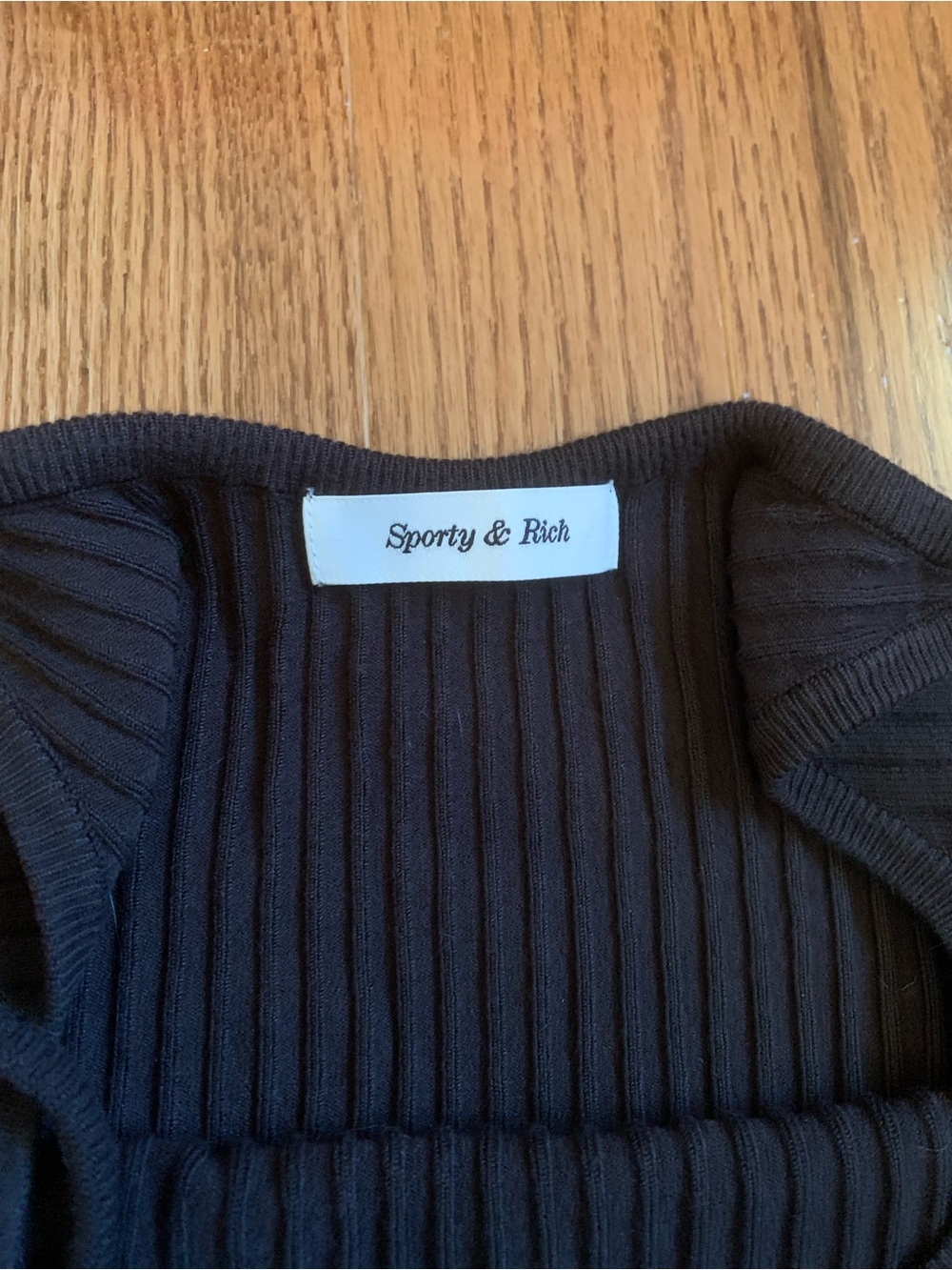 Sporty & Rich Black Ribbed Tank and Cardigan Set